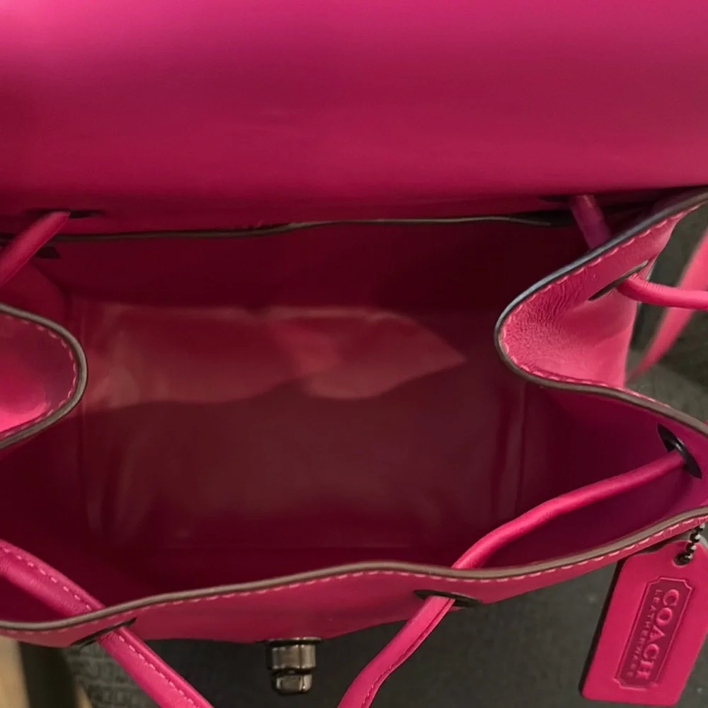 Coach Pink Leather Backpack - Picture 5 of 9
